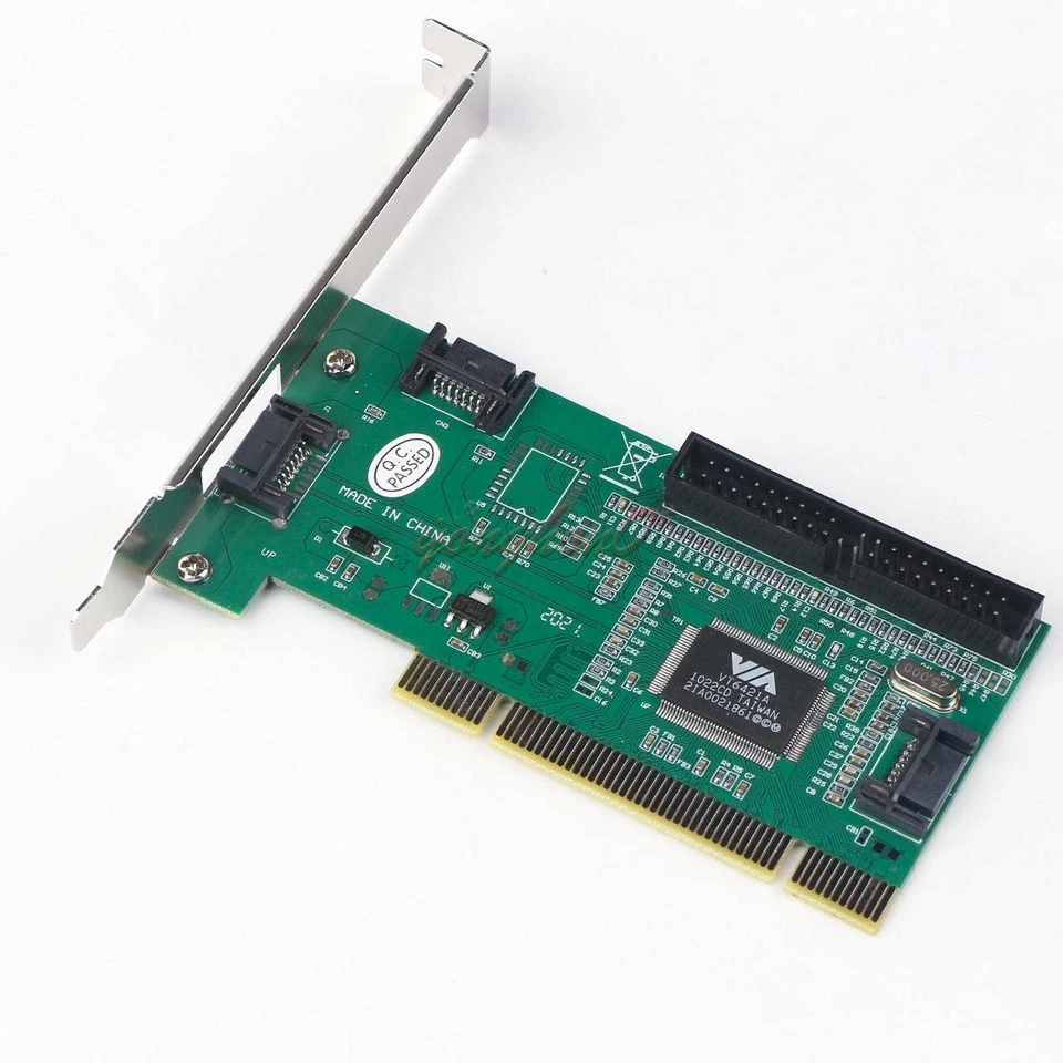 1PC HDD ATA PCI Card VIA VT6421A 3 Port SATA + IDE Serial - Image 4 of 4