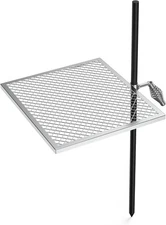 Swivel Campfire Grill Adjustable Open Fire Grill Grate, Mesh Cooking Grate for F