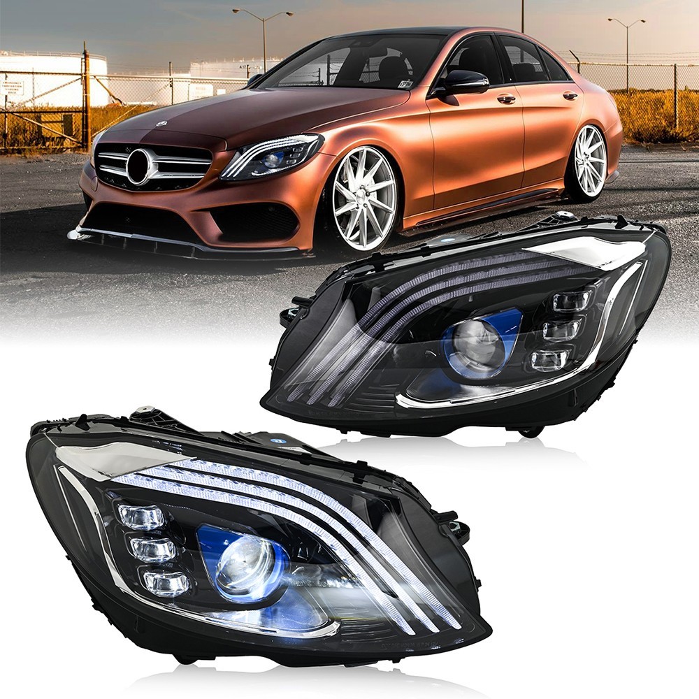 LED Headlights For 2015-2021 Mercedes-benz C-Class W205 Fit