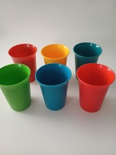 Vtg Tupperware Classic Kids Bell Tumblers Cups Primary Colors Set of 6