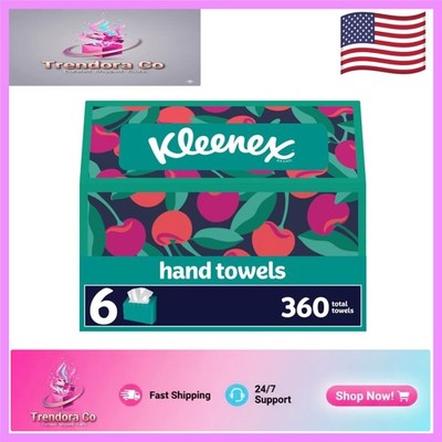 360 Count Disposable Paper Hand Towels - 6 Boxes of 60 Soft Cloth-Like Towels