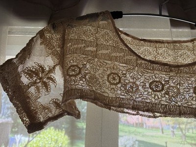 Antique Corded Hand Made European Lace Bodice Over 100 Yrs Old Small Size  Cream