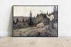 Poster Theodor Kittelsen: Op under Fjeldet toner en Lur / Black Metal