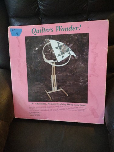 Quilters wonder 18"adjutable, rotating, quiling hoop with stand new