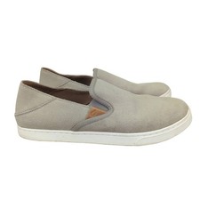 OluKai Pehuea Leather Slip On Loafer Shoes Women's US 9.5 Tan Beige