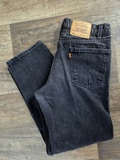 VTG Levi's 550 Orange Tab Made in USA Men's Black Denim 90's Jeans 36W x 30L