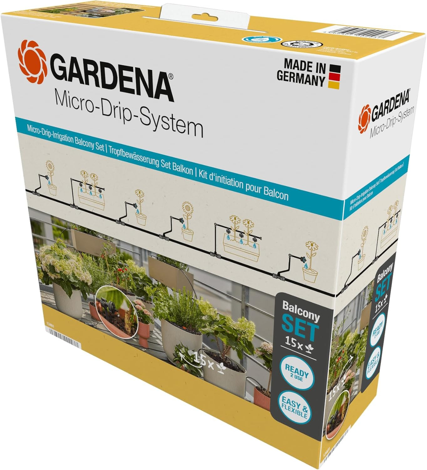 Kit Irrigazione Goccia Balcone: Set Completo Micro-Drip 15 Piante