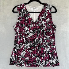 Jones Studio Separates Shirt Blouse Womens Medium Multicolor Career Finance Babe