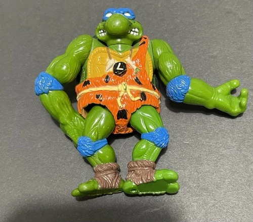 1992 Vintage CAVE TURTLE LEO Ninja Turtles TMNT Figure Leonardo Caveman Figure