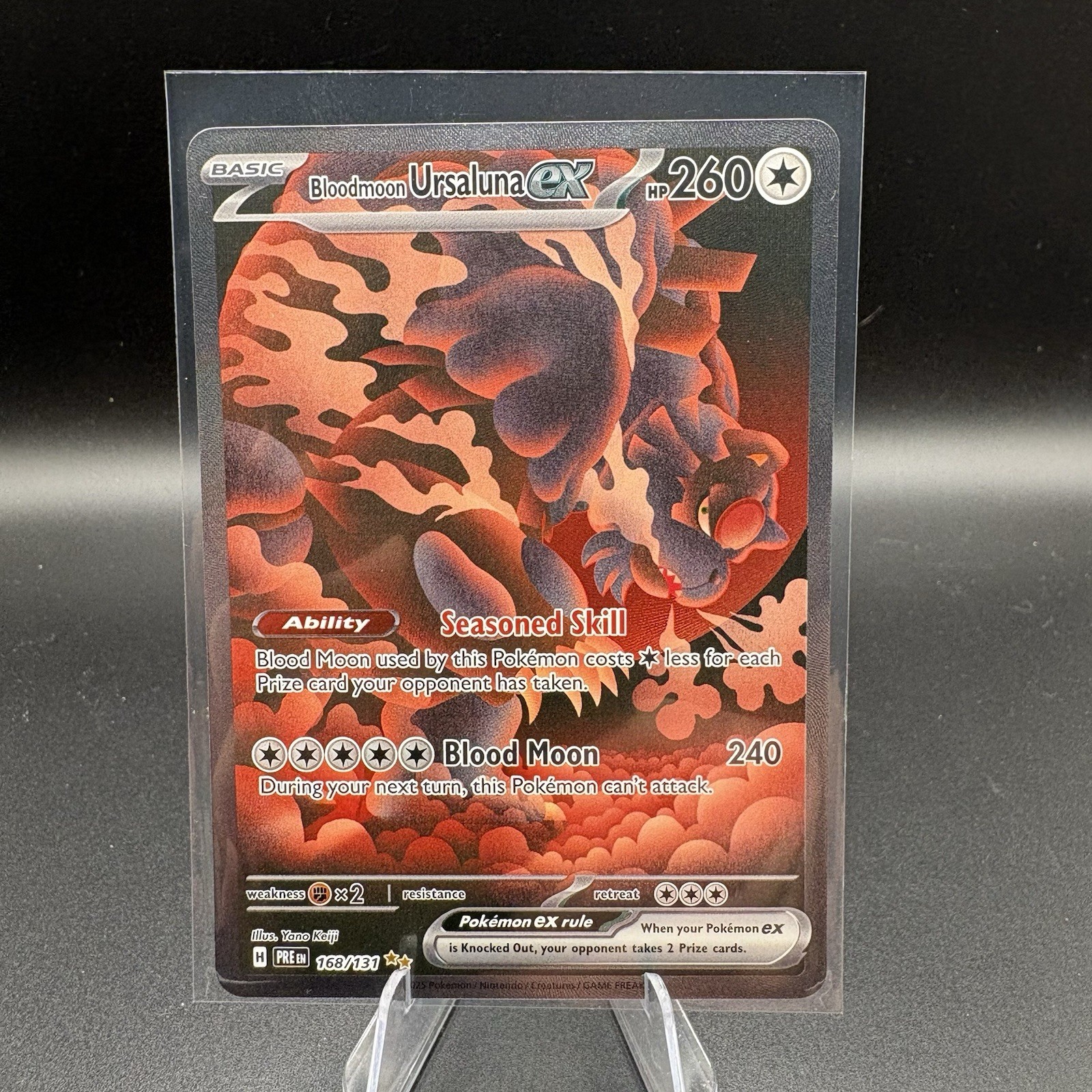 Pokémon TCG Bloodmoon Ursaluna EX Prismatic Evolutions Card 168/131 NM Condition