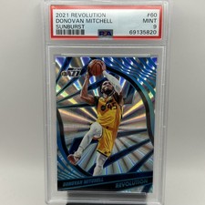 2021-22 Panini Revolution Sunburst #12/60 Donovan Mitchell #60 PSA 9