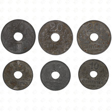France Coins Collection ? WW2 ? Mixed Years ? Zinc