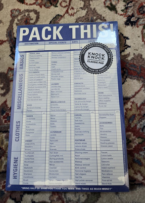 Knock Knock Classic Pad Pack This! Notepad Packing List Organizer