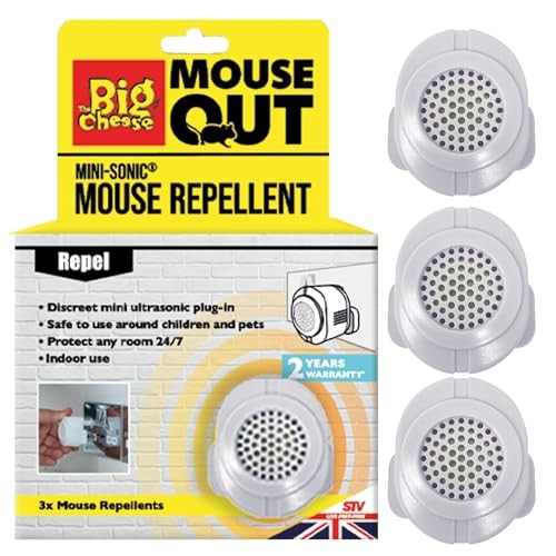 The Big Cheese Mouse Out Mini-Sonic Repellent –  Assorted styles 