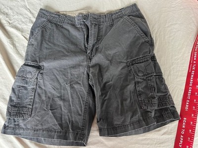 Men s RedHead Brand Cargo Shorts Size 32 Gray with Snap pockets 