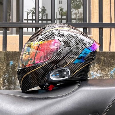 Bluetooth Modular Motorcycle Helmet Built-in Intercom Headset Video Recorder DOT