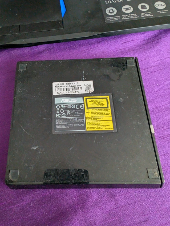 Asus external CD, DVD-RW Burner, Player, writer, reader , ones red description  - Image 4 of 4