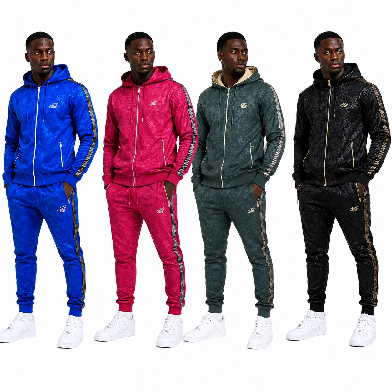 Men's TiM Designer Slim Fit Urban Tracksuit Set: Zip-Up Hoodie & Joggers Casual
Opens in a new windo