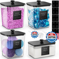 4 Pack Laundry Pods Container, Clear Laundry Room Organization Containers,Large
