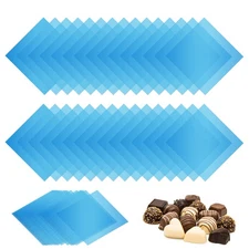 300 Pcs Candy Wrappers, 4 x 4 Inch Chocolate Wrap Paper for Lollipop, Blue
