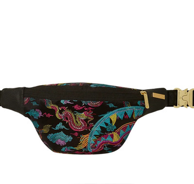 Sprayground EMBROIDERED DRAGONS Crossbody Bag New Black Shoulder Sling Pouch