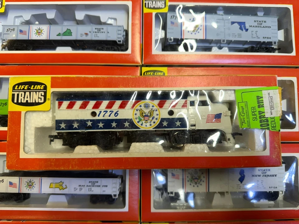 Vintage Raro HO Life-Like Spirit of 1776 Conjunto de Trem Completo com Carros, Motor - Imagem 2 de 4