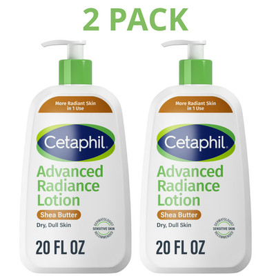 Cetaphil Advanced Radiance Body Lotion Shea Butter 20oz Fragrance Free, 2 Pack
