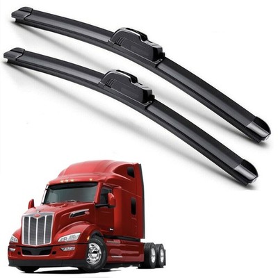 For 2012-2026 Peterbilt 579 Windshield Wiper Blades J-HOOK Hybrid Silicone