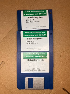 Microsoft MS-DOS 5.0 OEM   3× 3,5'' Disketten   Acbel   Vintage DOS