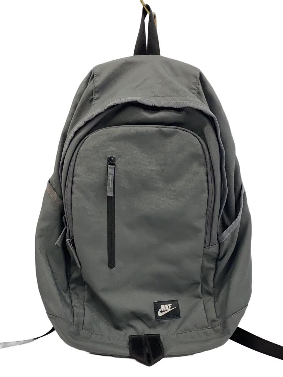 NIKE Backpack, Polyester, Gray, Solid Color, BA48… - image 1