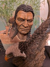 Shudehill Giftware Native American Indian Chief & Bald Eagle Resin Statue 18cm