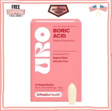 URO Boric Acid Vaginal Suppository – with Lactic Acid, and Aloe for Fast Relief