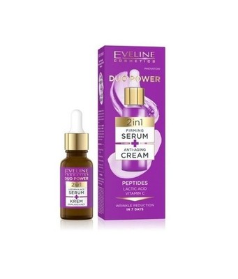 Eveline Duo Power 2-in-1 Firming Serum + Anti-Wrinkle Face Cream 18 ml 3% Active