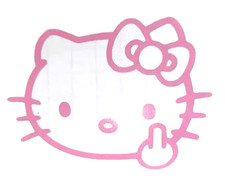 Hello Kitty Mad Vinyl Decal Sticker Pink Other Colors Avail. For Any Surface