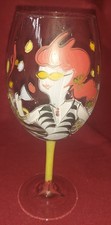 Rzadka kapryśna kobieta dziewczyny ręcznie malowana 9" kieliszek do wina kielich
