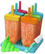 Popsicles Molds,  Set of 6 Reusable Ice Pop Molds Easy Release Assorted Colors