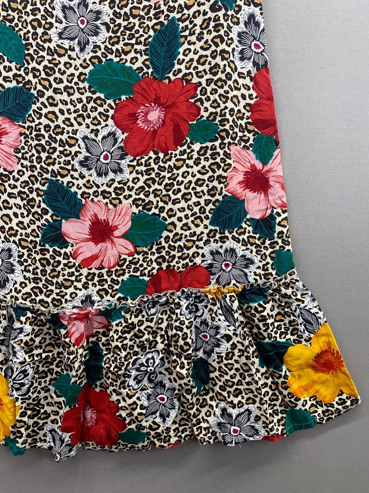 Papaya Womens Brown Skirt Cheeatah Floral Print Midi Size 10 - Image 3 of 4