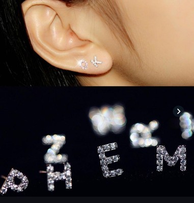 Ohrringe Buchstaben ohrringe Silberohringe 925er Silberohrring Schmuck