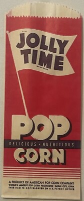   Vintage 1950s Jolly Time Popcorn Bag  ️ Sioux City Iowa Classic