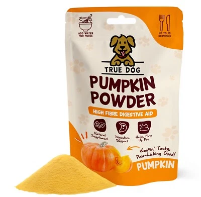 True Dog Pumpkin Powder 100g-300g | High Fibre, Natural Digestive Supplement