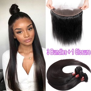 100 Unprocessed Brazilian Remy Human Hair Bundles With Closure