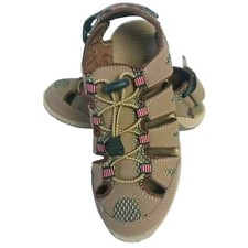 Eddie Bauer Blakely Leather Sporty Sandals Women Size 6M Brown Pink Hiking EUC