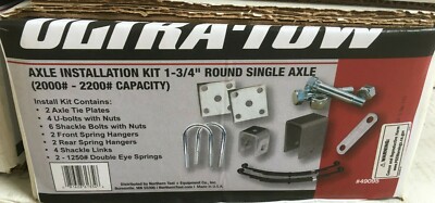 Ultra-Tow Axle Installation Kit 1-3/4'' Round Single Axle 2000 lb Capacity NEW!