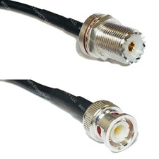 LMR200 Silver UHF Female BULKHEAD to BNC MALE Coax RF Cable USA Lot