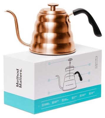 Barista Warrior Gooseneck Kettle for Pour Over Coffee and Tea with Thermomete...