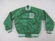 VTG Varsity Letterman Jacket Boys Teens 14-16 Green White Marcy Eagles Retro USA