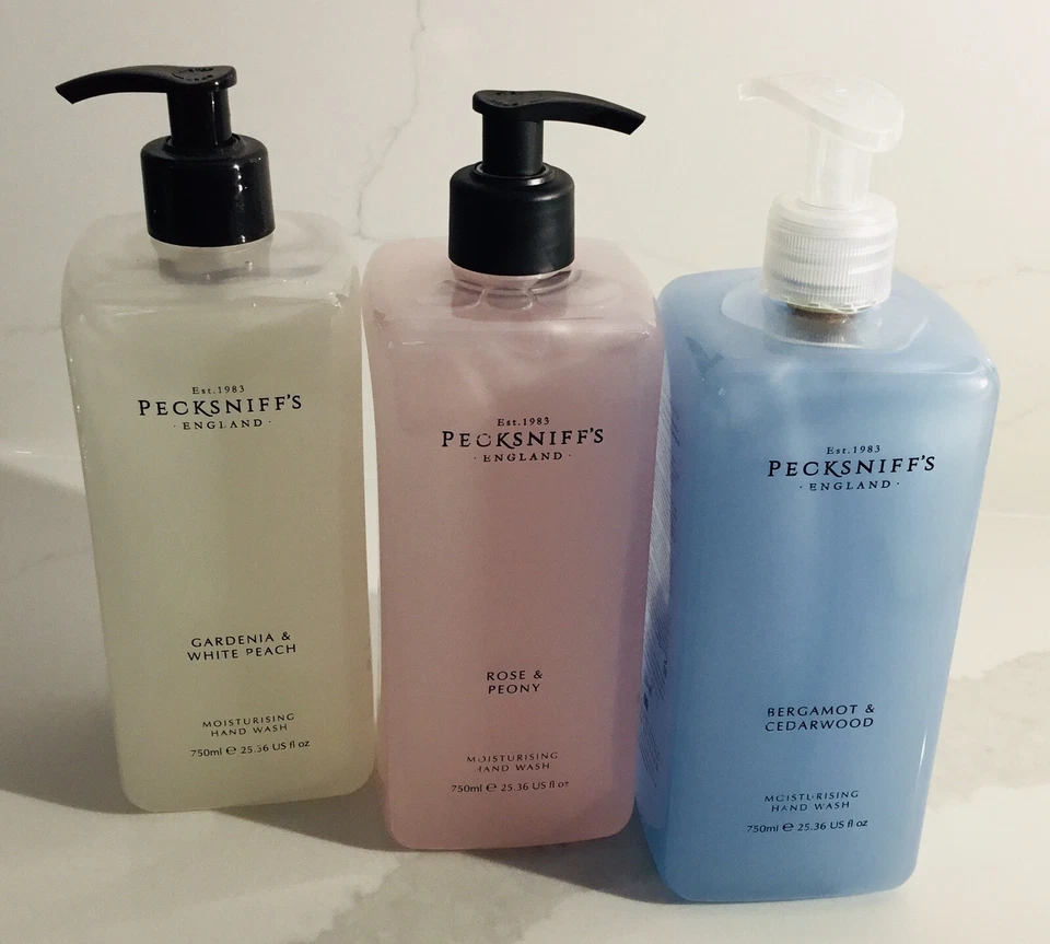 3 手洗 Pecksniff’s Gardenia & Rose & Bergamot & Cedar 木 25.3 盎司每件全新 — 第 3/4 张图片