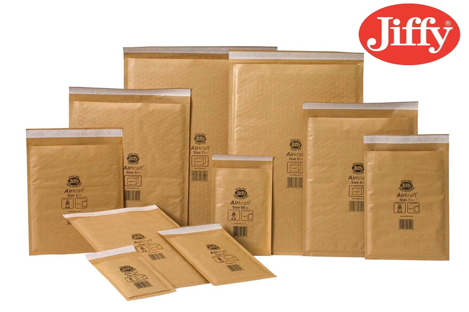 GENUINE JIFFY AIRKRAFT GOLD PADDED BUBBLE ENVELOPES BAGS ALL SIZES AND