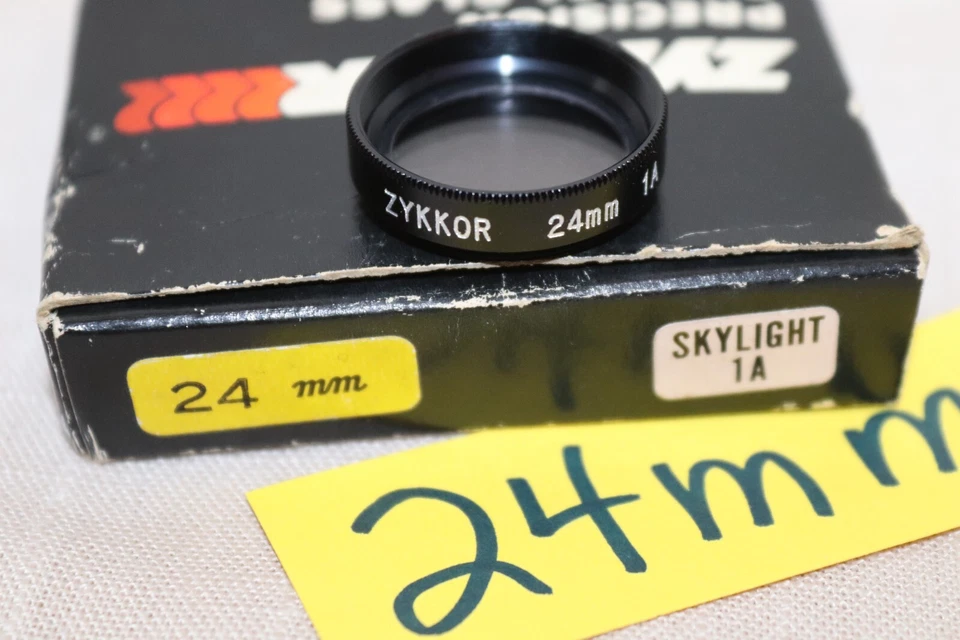 NEW Vtg ZYKKOR 24mm SKYLIGHT 1A FILTER Japan 24mm Thread Sky 1A Filter - MINT - Image 2 of 4