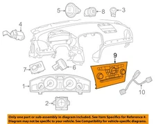 Used A/C Selector Switch fits: 2012 Chrysler 300 face plate radio and heater Gra